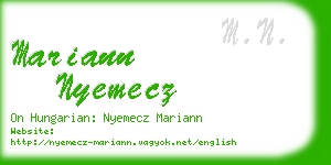 mariann nyemecz business card